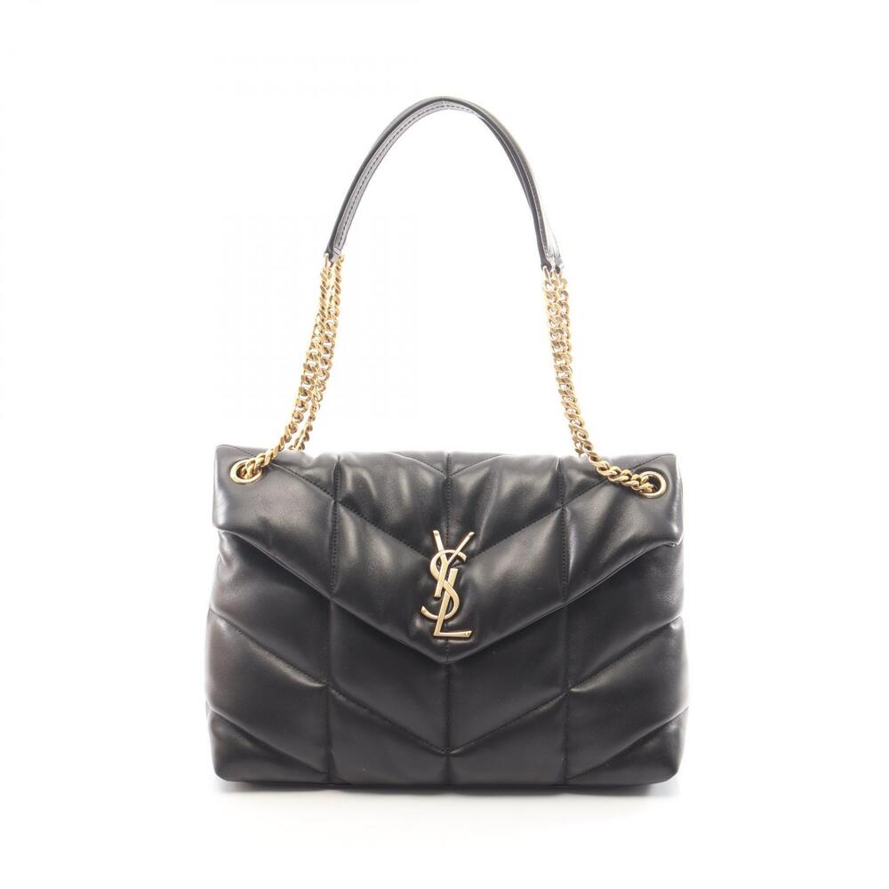 Saint Laurent Paris Lulu Puffer Shoulder Bag Leather Black